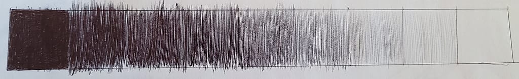 Example of a value scale in ballpoint pen