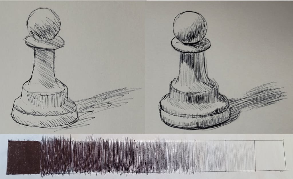 Value rendering can be improved by practicing value exercises
