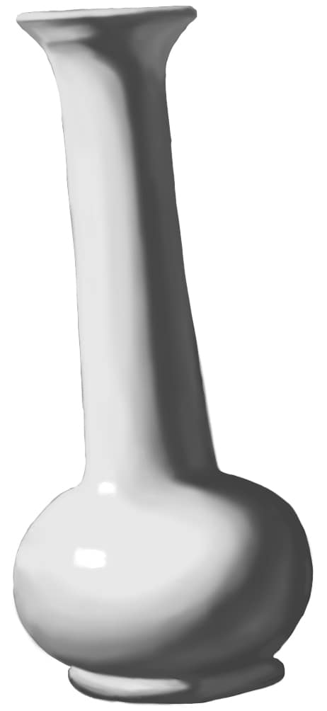 Rendering of a vase out of context that does not use the full value range